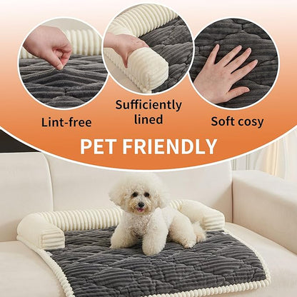 HAOMAIJIA Dog Couch Bed for Medium Dogs, Non Slip Pet Couch Covers for Sofa Thick Soft Washable Dog Couch Cover Protector All Seasons Universal Dogs and Cats Bed Mat (Grey, Medium)