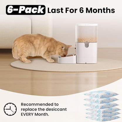 aidowocam Pet Food Desiccant Bag, Replaced Desiccant for Automatic Cat dog Feeders, Keep Cat Food Dog Dry and Fresh- 6 Packs