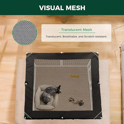 FXW Homeplus Unleashed Indoor Dog Playpen - Stress-Free and Safe Play, Heavy Duty 45 Inch 8 Panels with Playpen Cover for Large Dogs, White│Patented