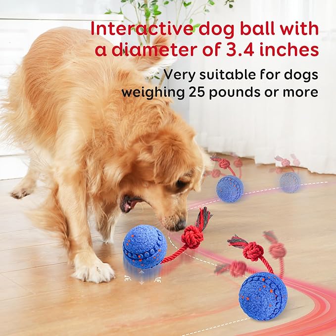 Interactive Dog Toy Motion Activated Pet Toys for Dogs, Safe E-TPU Material, Waterproof and Rechargeable, Durable Dog Toys for Medium and Large Dogs
