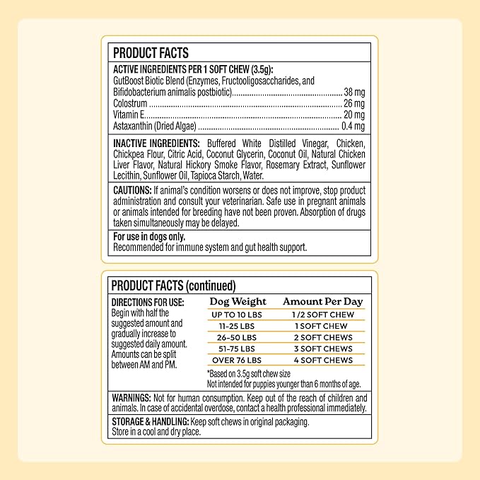 New! WellJoy Dog Supplement Immune+ GutBoost | Dog Health Supplement | Enhances Immune Response | Dual-Benefit GutBoost Formulation | Vet Formulated | Made in USA | Chicken Flavor | 90 Soft Chews