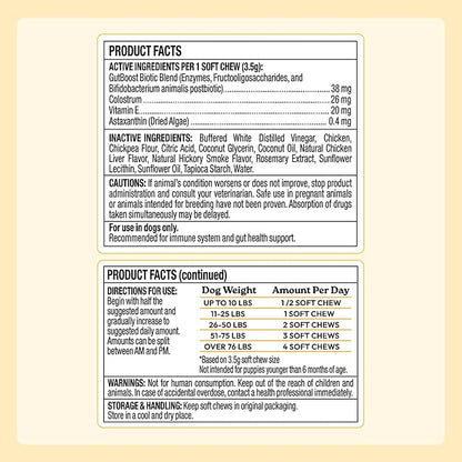New! WellJoy Dog Supplement Immune+ GutBoost | Dog Health Supplement | Enhances Immune Response | Dual-Benefit GutBoost Formulation | Vet Formulated | Made in USA | Chicken Flavor | 90 Soft Chews