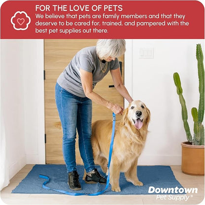 My Doggy Place Dog Mud Mat, 60" x 36" Faded Denim – Thick Microfiber Entry Rug for Snow, Mud & Salt – Absorbent, Quick-Dry, Washer-Safe & Non-Slip, X-Large