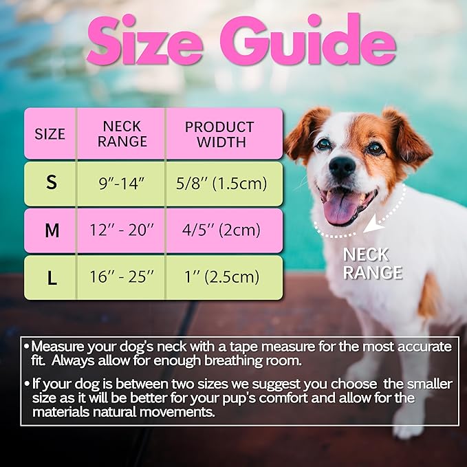 Medium Dog Collar with Reflective Logo and Soft Padded Neoprene,Summer Tropical Leaf Design, Adjustable,Lightweight & Durable, Neck Size 12’’-20’’ (Leaf, M)