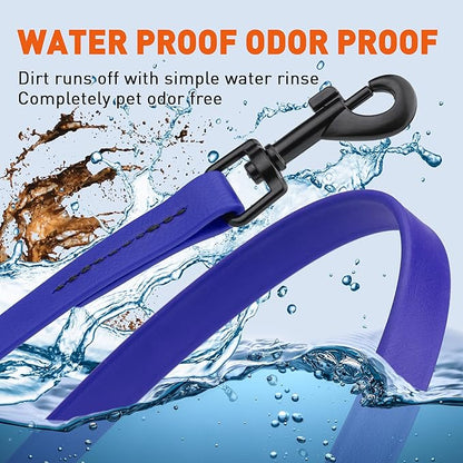 Dogline Biothane Waterproof Dog Leash Strong Coated Nylon Webbing with Black Hardware Odor-Proof Easy to Clean High Performance for Small or Large Dogs Made in USA 2 ft Lead, Blueberry Royal