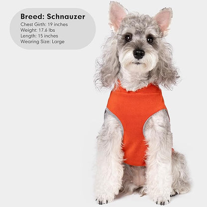 cyeollo 3XL Dog Sweaters for Large Dogs Male Female, Pullover Dog Sweatshirt Reflective Pet Jacket Fall Winter Dogs Sweaters Warm Pet Clothes, Orange & Red XXXL