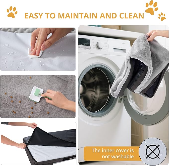 EGOHOME Orthopedic Dog Bed for Medium Dogs, Waterproof Memory Foam Medium Pet Beds with Sides,Egg-Crate Charcoal Foam Sofa with Removable Cover & Non-Slip Base, Grey, 30x20x6.5 Inch