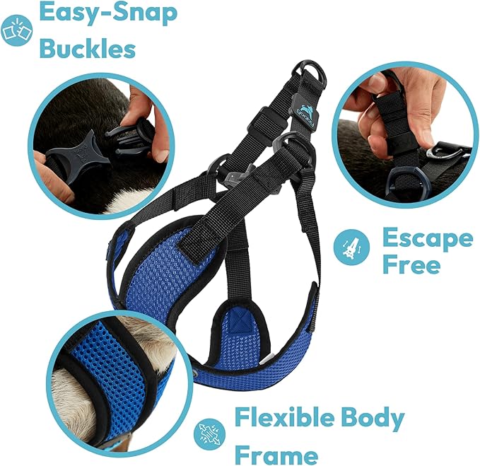 Gooby Comfort X Step in Lite Dog Harness - Choke Free, Escape Free with Light Breathable Mesh - Step in Dog Harness for Small Dogs Only - Quick Release Buckle, Metal D-Rings - Pink, X-Small