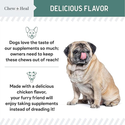 Glucosamine for Dogs Hip and Joint Supplement - 120 Soft Chews for Senior Dogs with Glucosamine, Chondroitin, MSM, Vitamin C, and Omegas - for Mobility, Cartilage, and Joint Health