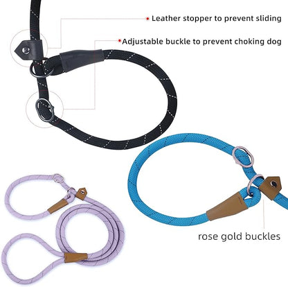 Reflective Slip Leads for Dogs 6FT, Slip Lead Dog Leash, Slip On Training Leash
