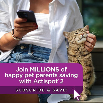 TevraPet Actispot II Flea Treatment for Small and Medium Cats 5-9 lbs | 6 Doses | Powerful Prevention and Control, Clear