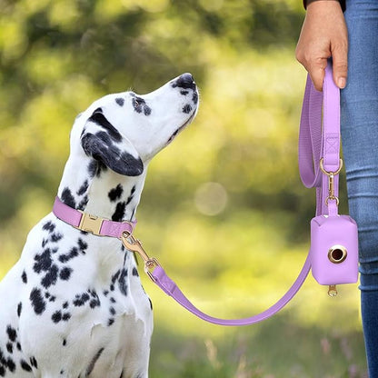 PET ARTIST PU Leather Dog Collar, Bright & Stylish Purple Dog Collar Girl with Quick Release Gold Metal Buckle, Soft Nylon Padded Durable Pet Collars Adjustable for Small Dogs, Neck Fit 9-14"