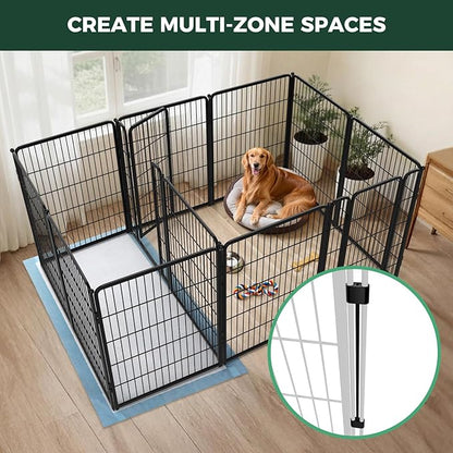 FXW Homeplus Unleashed Indoor Dog Playpen - Stress-Free and Safe Play, Heavy Duty 40 Inch 12 Panels with Connectors (Pack of 2) for Puppy and Small Dogs, Black│Patented
