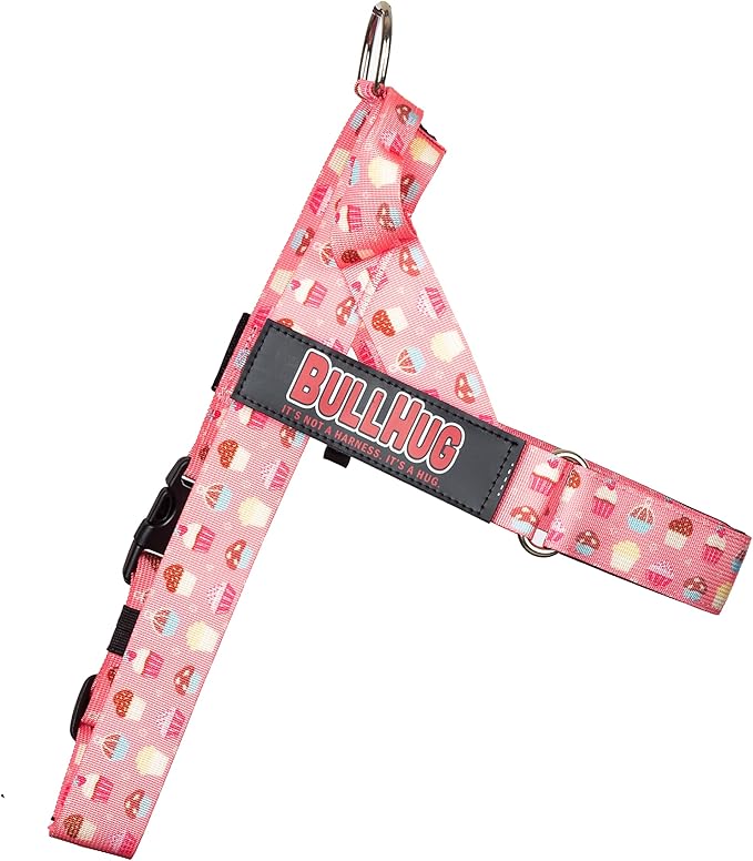BULLHUG Adjustable Dog Harness– No Pull, No Choke – for English Bulldogs, French Bulldogs, Pugs & Broad-Chested Breeds – Easy, Safe Walks (Cupcake, XS)