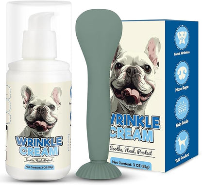 Wrinkle Balm for Dog Wrinkles 3 Oz Includes Applicator, Dog Lotion for Dry Itchy Skin Relief, Yeast Infection Treatment, Protects from Cracks & Wounds