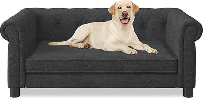 KEIKI Dog Bed for Medium and Large Dogs, Elevated Pet Sofa Bed, Durable Elevated Dog Couch with Legs, 39" Pet Bed for Dogs, Black