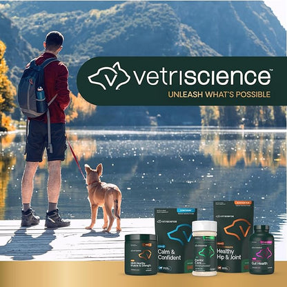 VetriScience Calm & Confident Chews, Composure Clinically Tested Calming and Anxiety Supplement for Dogs, Reduce Stress and Fear, Ideal for Thunderstorms, Fireworks and Travel, Bacon, 120 Count