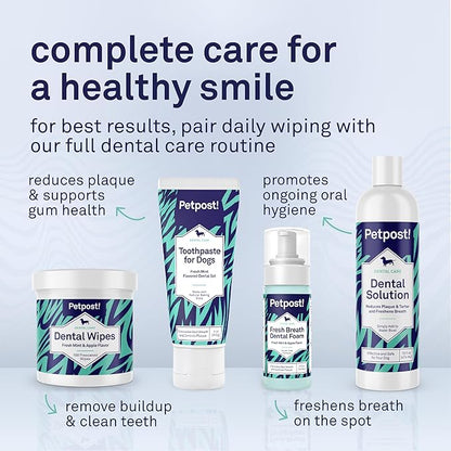 Petpost | Fresh Breath Foam for Dogs - Mint & Apple Flavored Dental Solution That Eliminates Bad Breath - Natural Tooth Cleaning Treatment 5 oz.