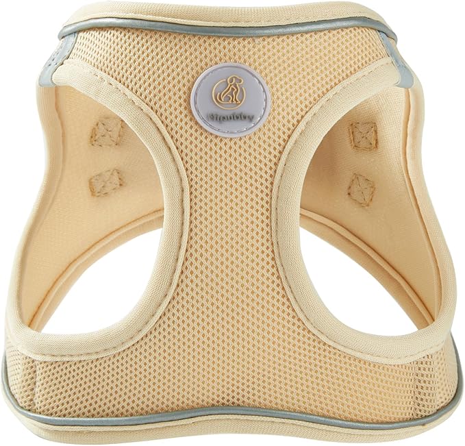 Hipubby Dog Harness and Leash Set, No Pull Soft Mesh Puppy Harness for Small Medium Dogs, Cats - Step in Reflective Breathable Lightweight Vest Harness for Walking, Training - Khaki, S