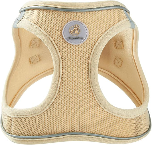 Hipubby Dog Harness and Leash Set, No Pull Soft Mesh Puppy Harness for Small Medium Dogs, Cats - Step in Reflective Breathable Lightweight Vest Harness for Walking, Training - Khaki, S