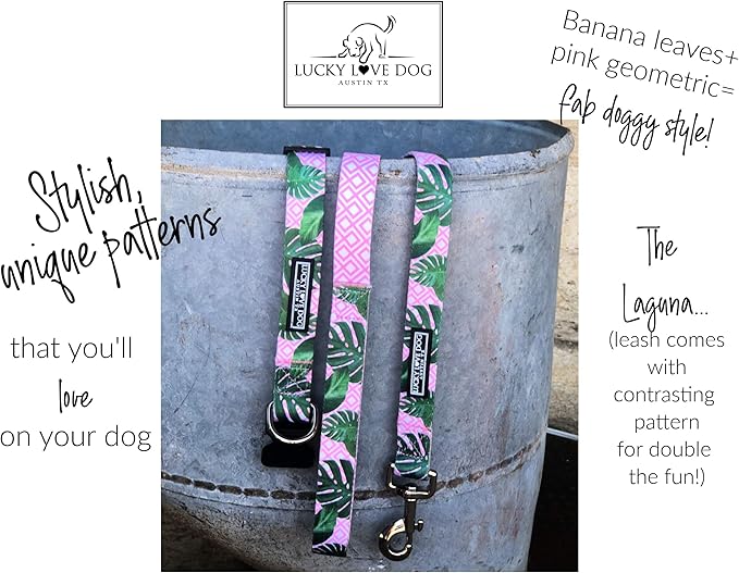 Lucky Love Dog Leash – Soft, Durable, and Comfortable Leash with Vibrant Patterns – Stylish and Long Lasting for Large Male and Female Dogs – Laguna, Large