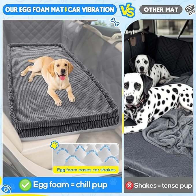 Dog Car Bed, Non-Slip Backseat Extender Pet Mat, Removable Washable Dog Bed for SUVs, Sedans & Trucks, Anti-Slip Travel Bed for Dogs, Easy Clean & Scratch-Proof & Comfort (XL（56" Lx28.7 M×2" H)
