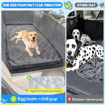 Dog Car Bed, Non-Slip Backseat Extender Pet Mat, Removable Washable Dog Bed for SUVs, Sedans & Trucks, Anti-Slip Travel Bed for Dogs, Easy Clean & Scratch-Proof & Comfort (XL（56" Lx28.7 M×2" H)