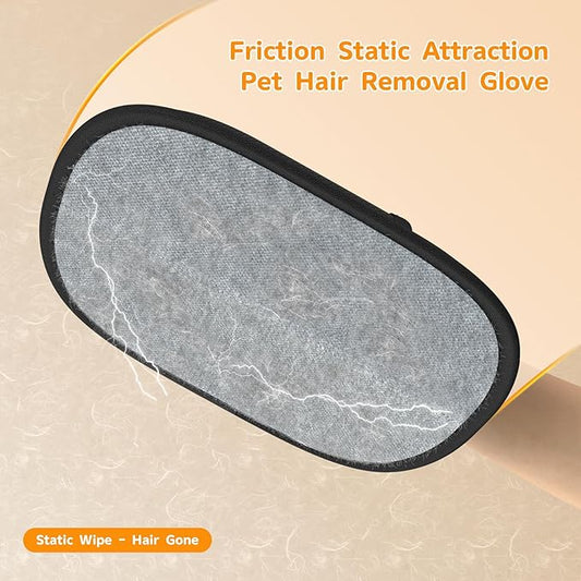 Pet Hair Removal, 2025 Newly Upgraded Five-Finger Electrostatic Pet Hair Removal Glove, Reusable Cat & Dog Hair Remover Tool for Clothing, Couch, Furniture, Carpet, Car Seat, Cat Grooming Glove -2 PCS