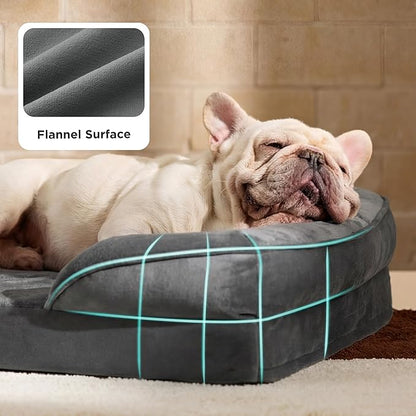Bedsure Orthopedic Dog Bed Medium Size Dogs - Washable Medium Dog Cat Bed Waterproof, Comfort Pet Couch Sofa with Washable Removable Cover, Pets Bed with Nonskid Bottom, Dark Grey, 28"