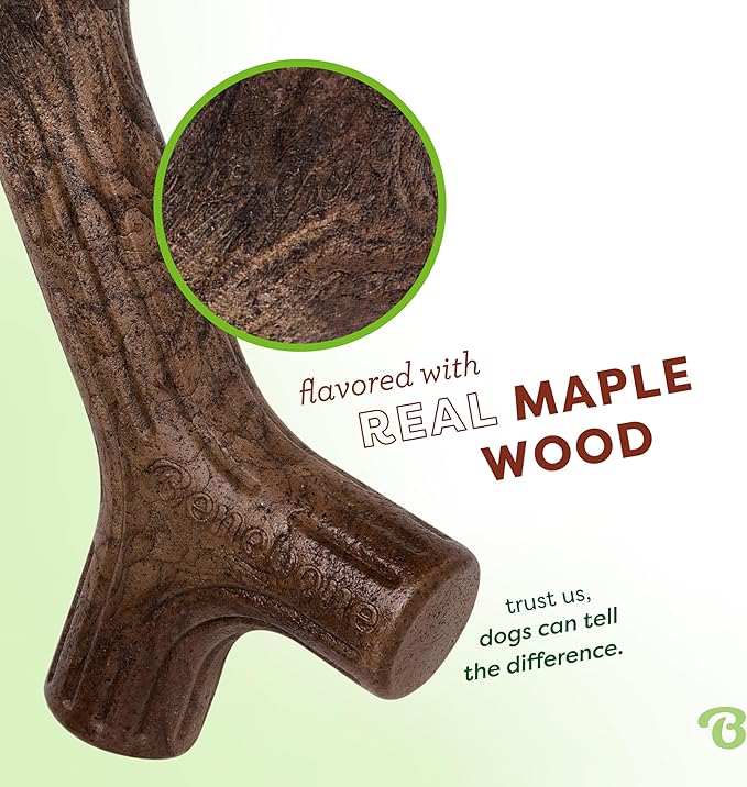 Benebone Maplestick Real Wood Durable Dog Chew Toy, Made in USA, Small