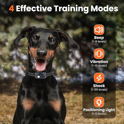 VUMXPE Dog Shock Collar - 4000FT Remote Training Collar with 4 Modes & LED Lights, IP67 Waterproof, Rechargeable E Collar for Small to Large Dogs (8-150 Lbs), Green