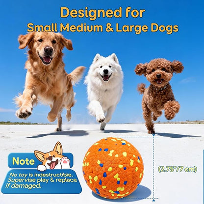 Kimee Dog Balls, Indestructible Tennis Balls for Aggressive Chewers, ETPU High-Bounce Floating Fetch Toys for Small & Medium Large Puppies, 4 Pack 2.75''