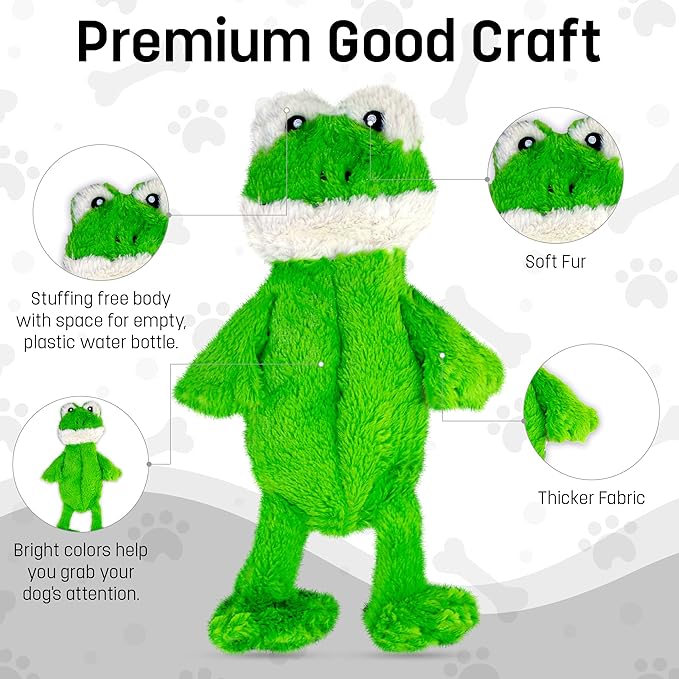 FGA MARKETPLACE Frog-Fox Flat NO Stuffing NO Squeak Plush Dog Toy, Funny Style Will Entertain Your Pet for Hours, Recommended for Small and Medium Dog 21 INCH Long