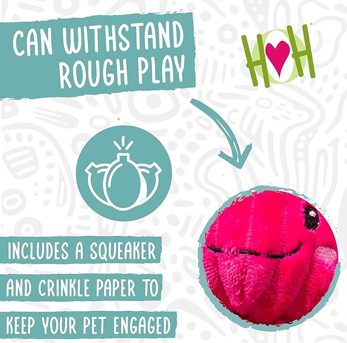 HuggleHounds X-Brace Squeaky Dog Toy - Interactive Dog Toys for Large Pets to Keep Them Busy, Pet Supplies, Soft & Cute Puppy Plush with Squeak, Tough Plushy - Gillie Axolotl, Large