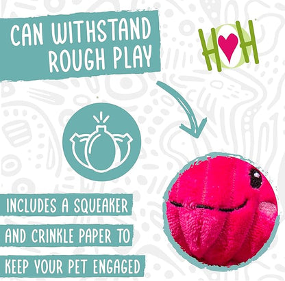 HuggleHounds X-Brace Squeaky Dog Toy - Interactive Dog Toys for Large Pets to Keep Them Busy, Pet Supplies, Soft & Cute Puppy Plush with Squeak, Tough Plushy - Gillie Axolotl, Large