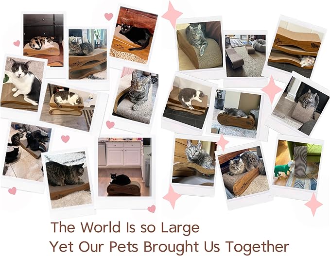 Cat Scratcher 2 in 1 Scratchers for Indoor Cats Scratching Board Cardboard, Horizontal Corrugated Scratch Pad for Cats as Beds & Furniture Reversible Sofa Scratch