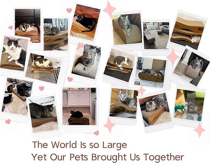 Cat Scratcher 2 in 1 Scratchers for Indoor Cats Scratching Board Cardboard, Horizontal Corrugated Scratch Pad for Cats as Beds & Furniture Reversible Sofa Scratch