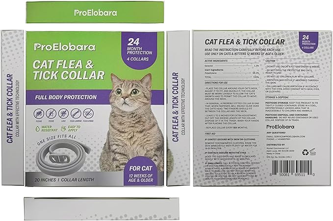 Flea and Tick Prevention Collars for Cats: Effective Pet Flea & Tick Treatment for Cats - Waterproof Adjustable Flea Tick Collars for Large & Small Cat, Outdoor Fleas Ticks Control for Kittens 4 Pack
