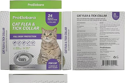 Flea and Tick Prevention Collars for Cats: Effective Pet Flea & Tick Treatment for Cats - Waterproof Adjustable Flea Tick Collars for Large & Small Cat, Outdoor Fleas Ticks Control for Kittens 4 Pack