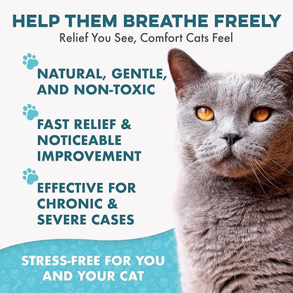Cat Respiratory Comfort Supplement - Natural Breathe Easy Feline Support for All Seasons, Coughing, Occasional Nasal Stuffiness and Sneezing - 400 Odorless, Easy-to-Administer Tasteless Pills