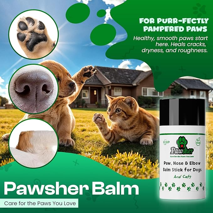 Dog Paw Balm for Dogs & Cats – Elbows, Nose and Paw Protector – Only 8 Vegan Ingredients, All-Weather Protector, Dog Nose Balm (2.6 oz)