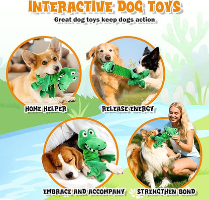 Fuufome Large Squeaky Dog Toys:Plush Tug of War Dog Toys with Crinkle-Interective Chew Toys for Small,Medium,and Large Breeds- Puppy Toys Keep Them Busy&Dental Exercise