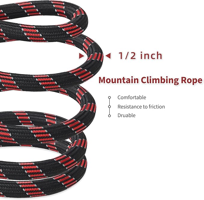 Mile High Life Reflective Dog Leash, with Comfortable Padded Handle, Black Nylon Rope Leash with Steel Tips, Heavy Duty 4 Feet Pet Leashes (Black Red,48 Inches)