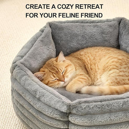 Kimpets Small Dog Bed for Small Dogs, Cat Beds for Indoor Cats, Pet Bed for Puppy and Kitty, Extra Soft & Machine Washable with Anti-Slip & Water-Resistant Oxford Bottom, Grey, 24 inches