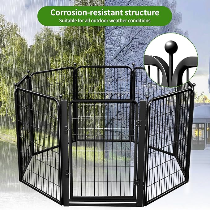Dog Playpens with Low Threshold Gate, 40 Inch 20 Panels Heavy Duty Outdoor Dog Play Pen, RV Camping Yard Indoor Puppy Playpen Portable Pet Pen Fence for Large/Medium/Small Dogs