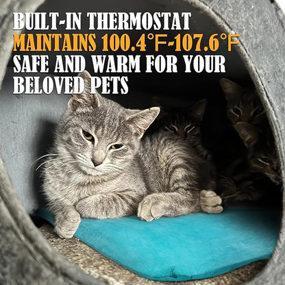 PETNF Outdoor Pet Heating Pad - Waterproof Electric Warming Mat Blanket Safe Heated Bed for Feral Cat Dog & Cat House, Winter Outdoor Use 28"X16"