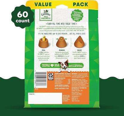 Greenies Pill Pockets for Dogs, Large Size Soft Dog Treats, Cheese Flavor, 15.8 oz. Pouch