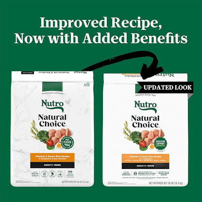 Nutro Natural Choice Adult Dry Dog Food, Chicken & Brown Rice Recipe, 36 lb. Bag