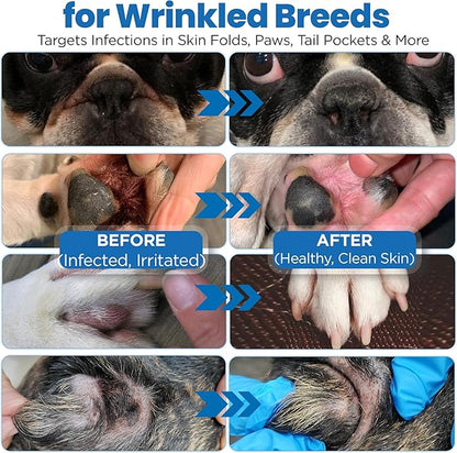 Wrinkle Balm for Dog Wrinkles 3 Oz Includes Applicator, Dog Lotion for Dry Itchy Skin Relief, Yeast Infection Treatment, Protects from Cracks & Wounds
