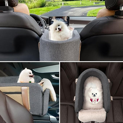 Cathpetic Large Console Dog Car Seat - Truck Dog Booster Seats for Big Console Vehicles Large Space for Dogs UP to 18lbs, Pretty Sturdy Pet Car Seat Designed for Pickup and Trucks